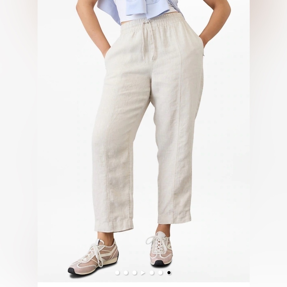 Athleta Retreat High Rise Linen Ankle Pants